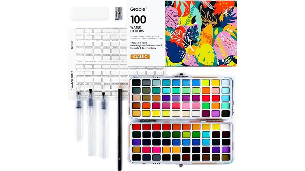 100 color watercolor paint set