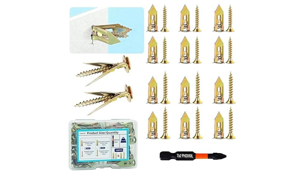 100 pack heavy duty drywall anchors