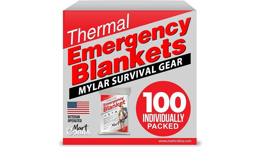 100 reflective emergency mylar blankets