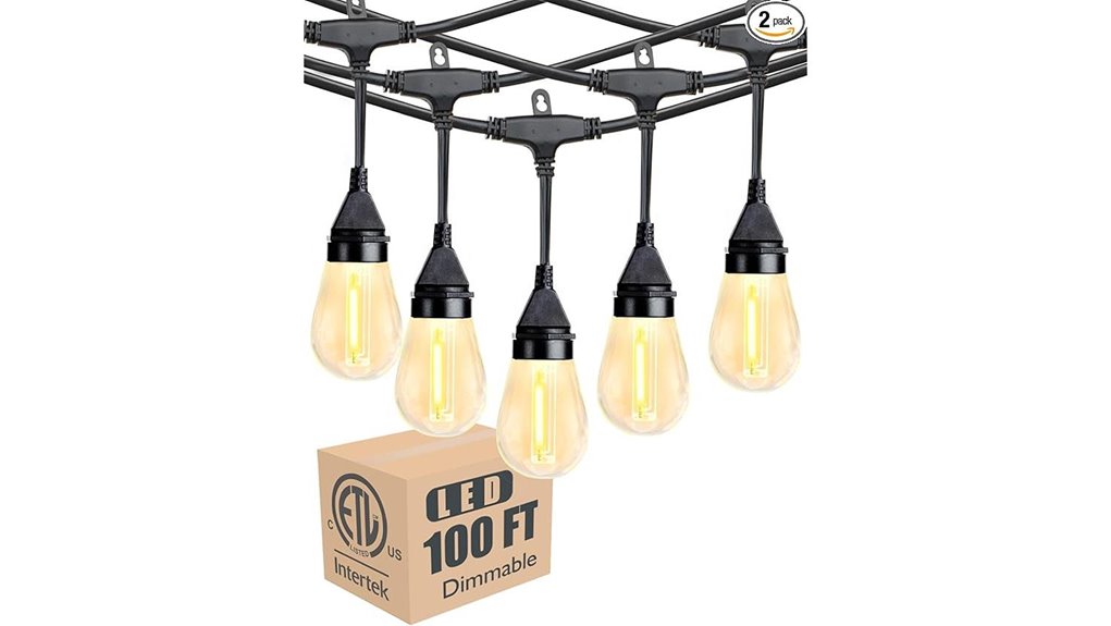 100ft solar waterproof warm white string