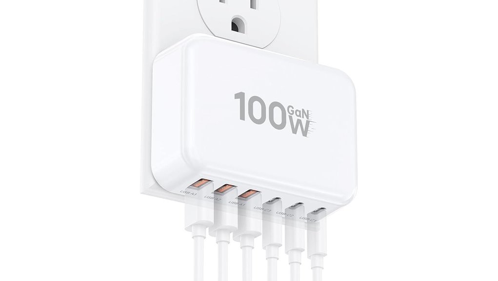 100w gan six port usb c charger