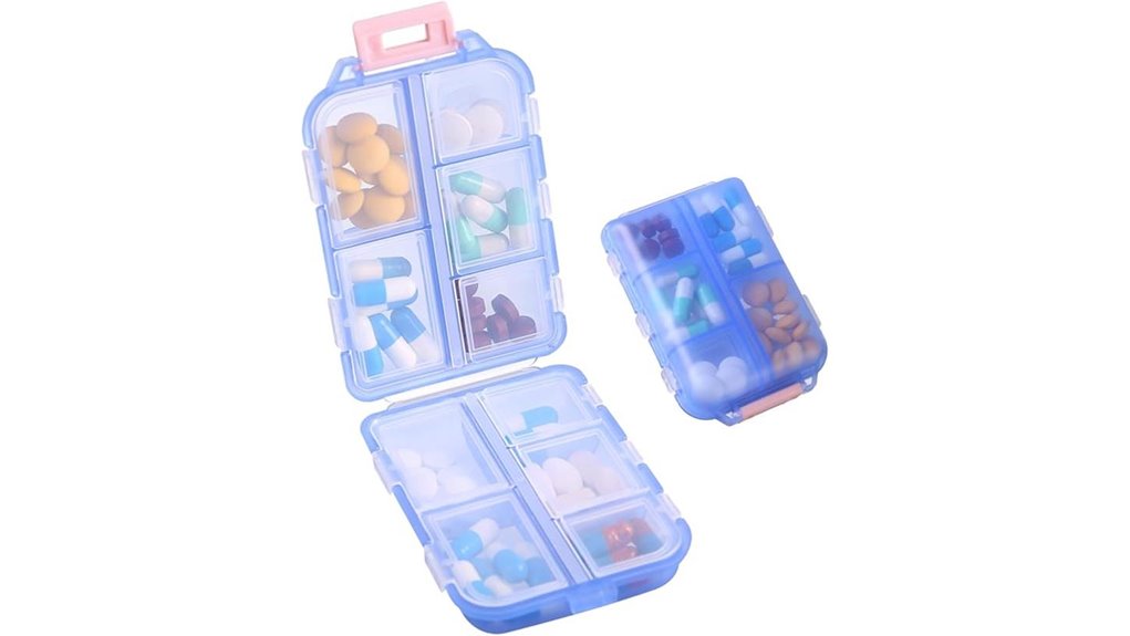 10 compartment portable pill organizer