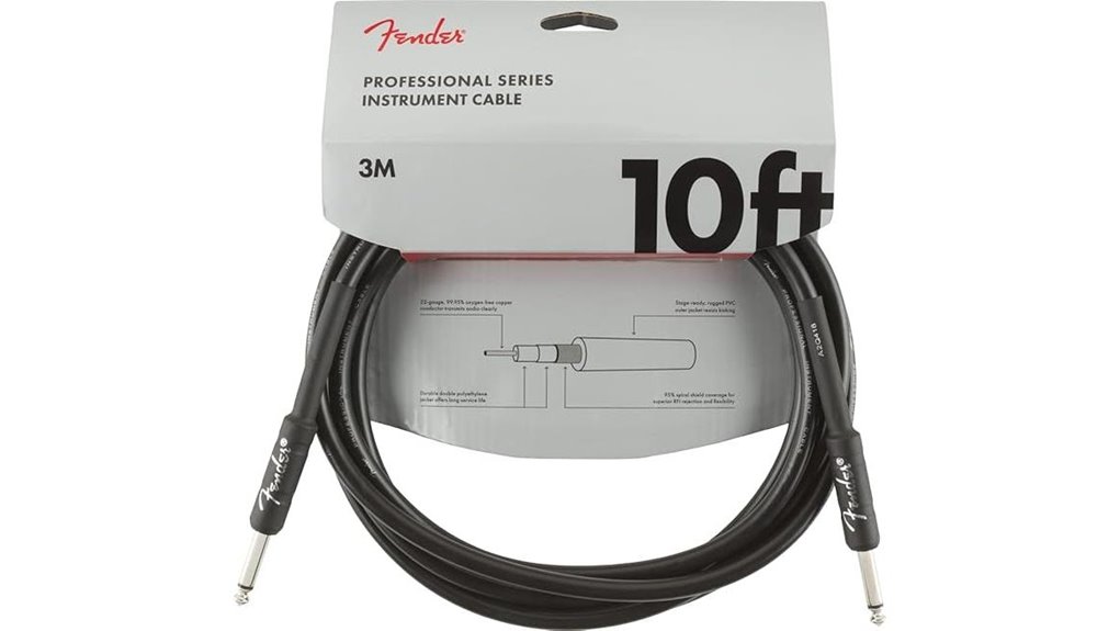 10 foot black fender instrument cable