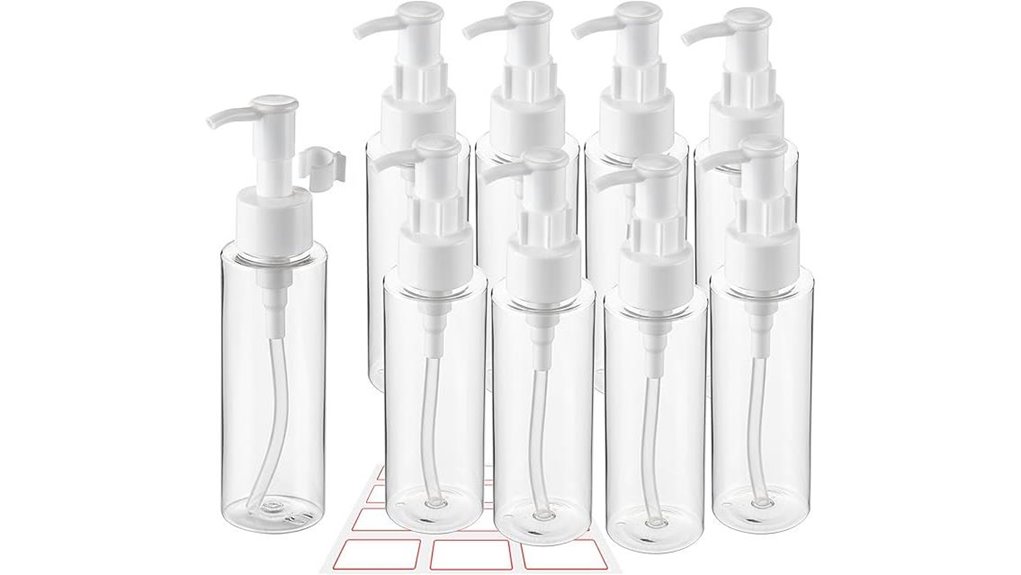 10 pack clear 3 4oz pump bottles