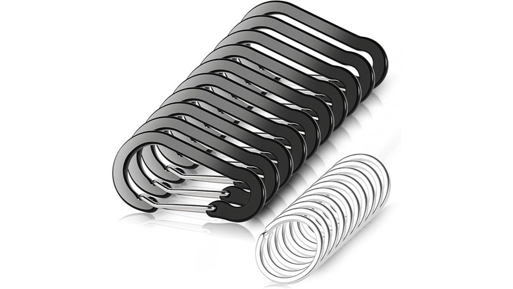 10 pack mini aluminum d shaped carabiners