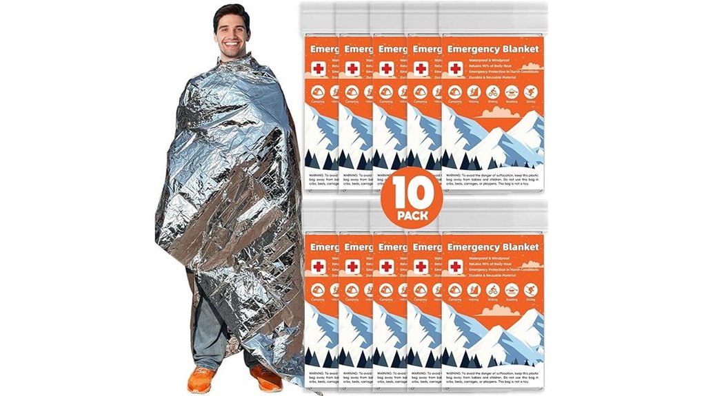 10 pack mylar emergency blankets
