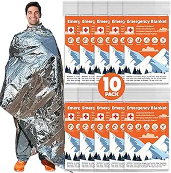 10 pack mylar thermal blankets