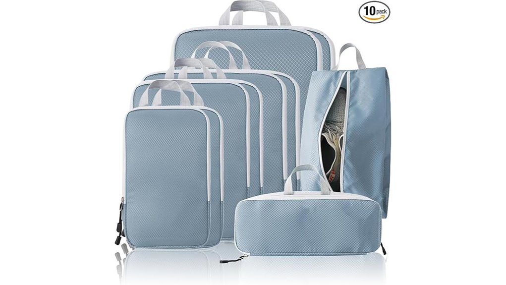 10 piece compression packing cubes