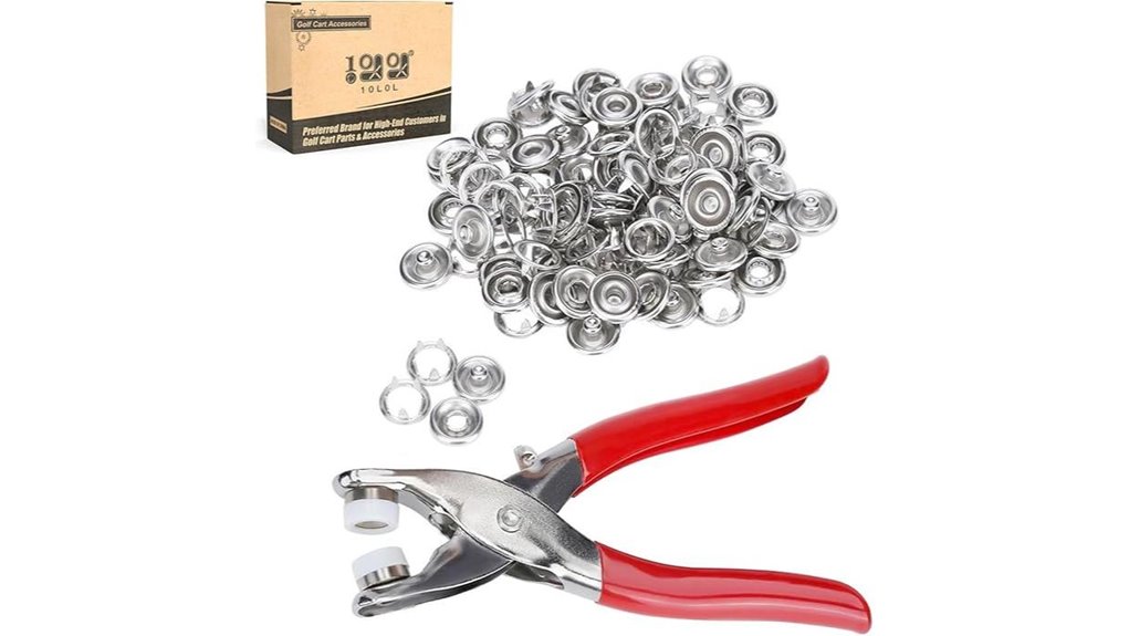 10 piece stainless snap fastener kit