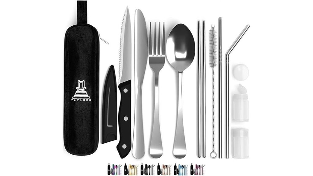 10 piece stainless steel travel silverware