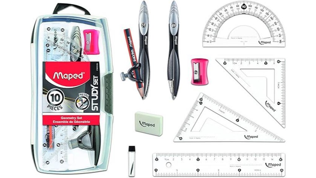 10 piece student geometry set