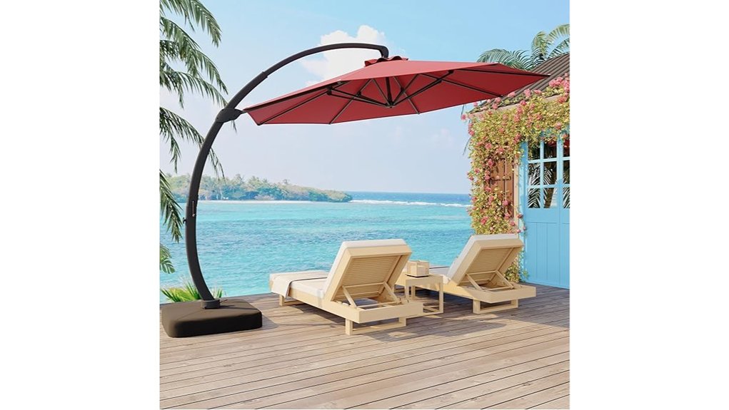 11ft aluminum cantilever umbrella