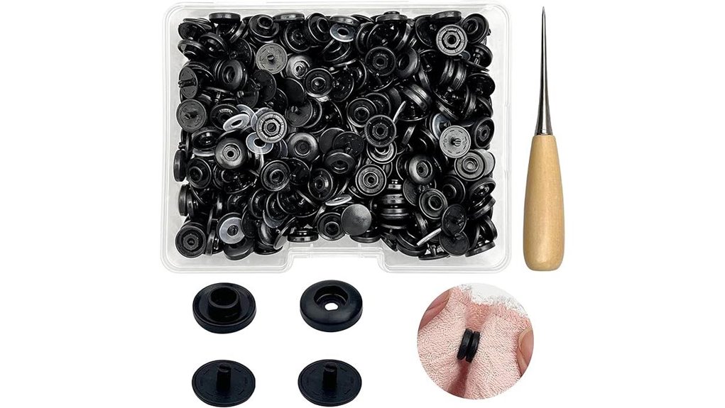 120 black no sew snaps