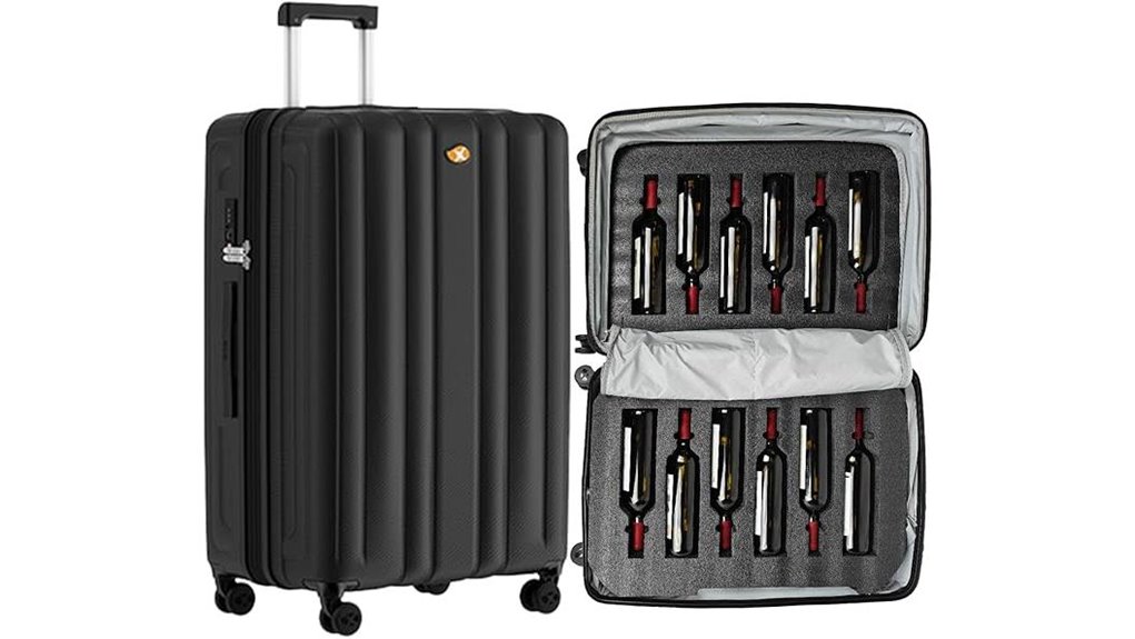 12 bottle tsa lock wine suitcase