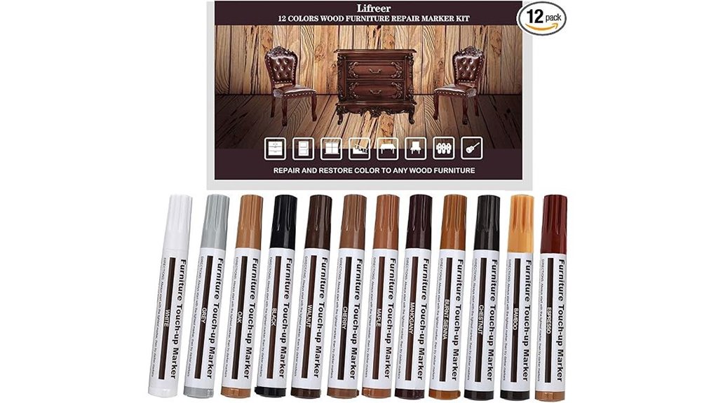 12 color wood touch up markers