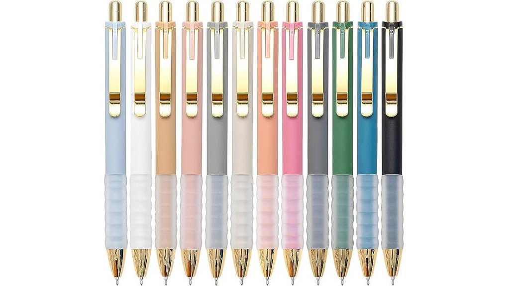 12 gold 1mm retractable ballpoint