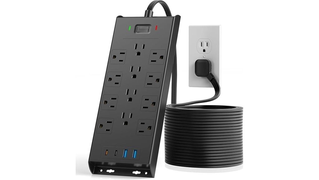 12 outlet surge protector with usb c