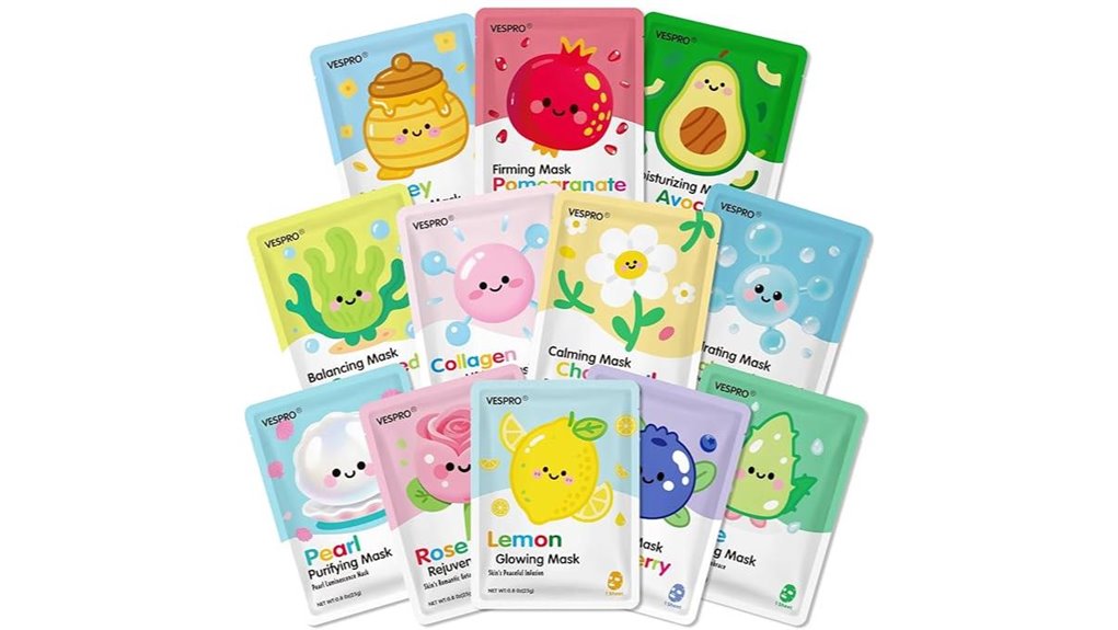 12 pack hydrating facial masks