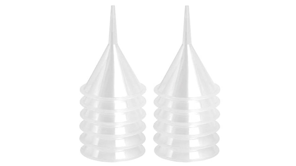 12 pack small polypropylene oil funnels