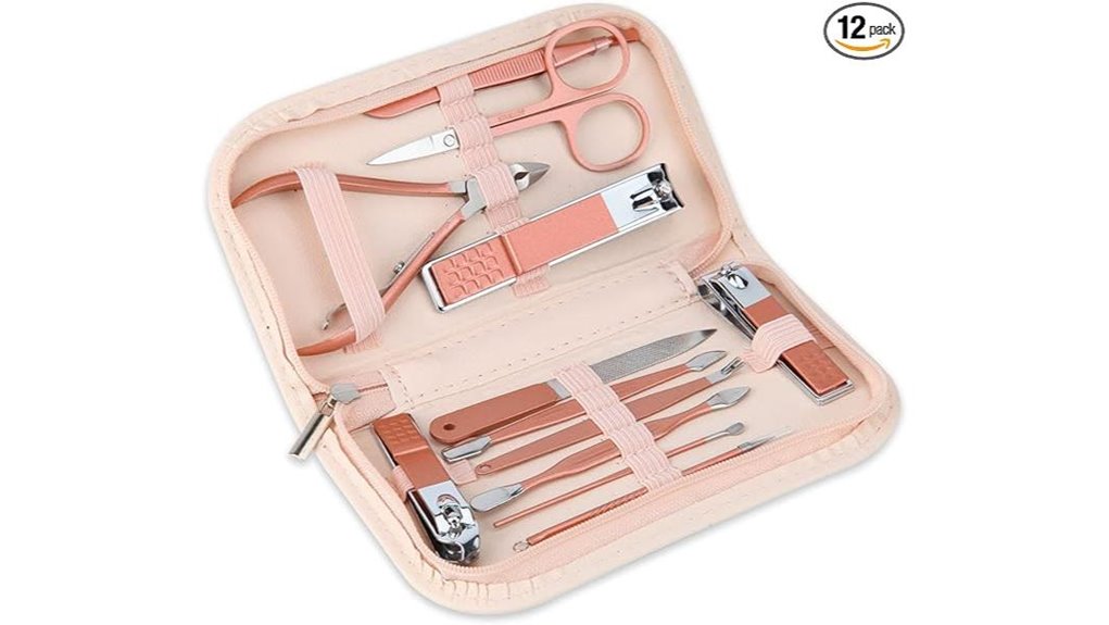 12 piece pink manicure set