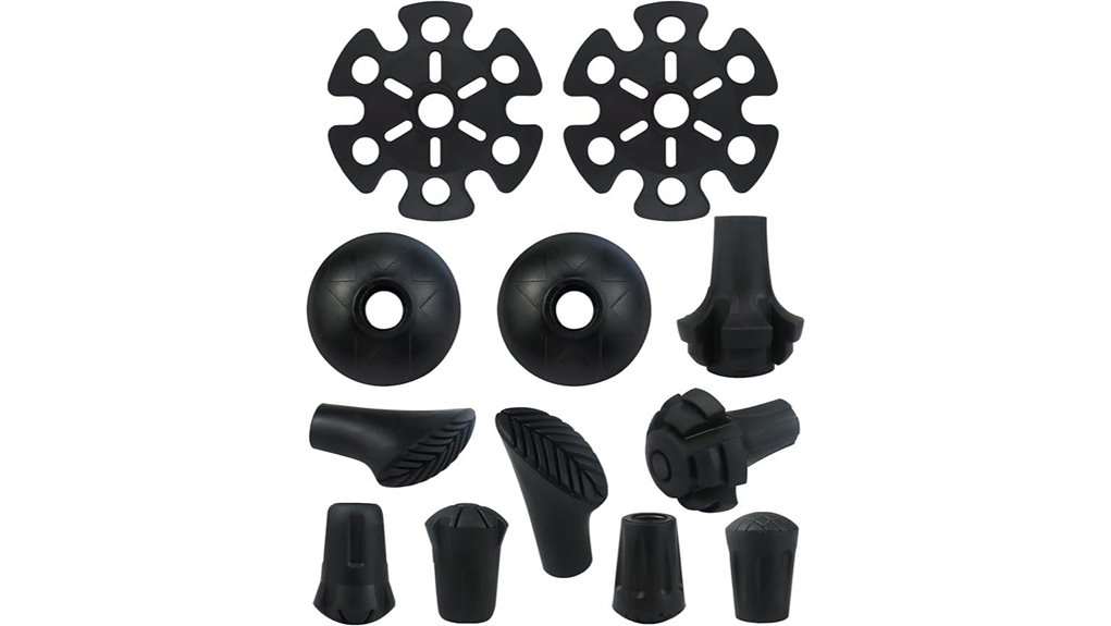 12 piece rubber trekking pole tips