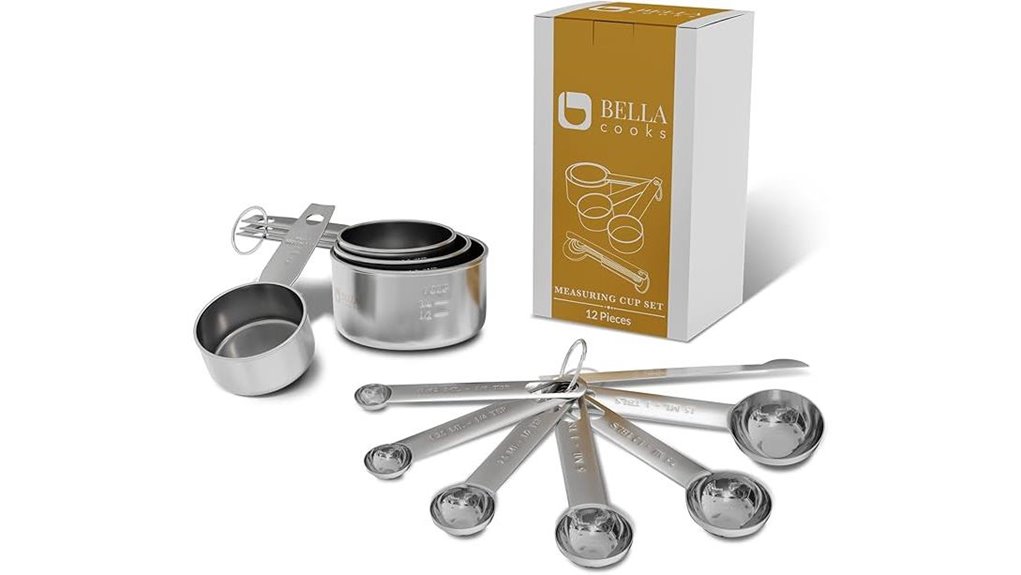 12 piece stainless steel measuring set