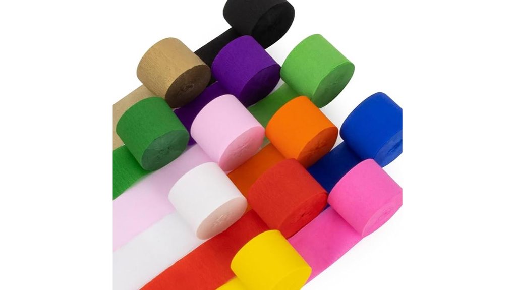 12 roll rainbow crepe streamers