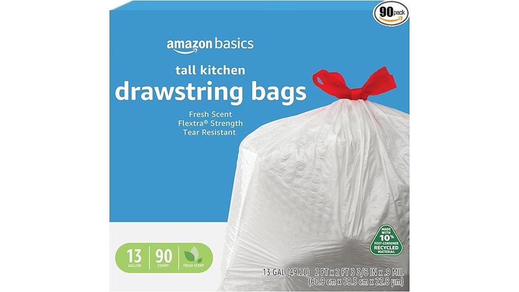 13 gallon drawstring kitchen trash bags