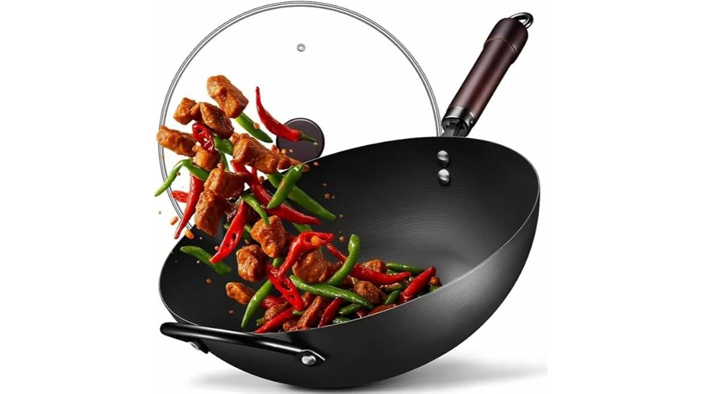 13 inch pre seasoned carbon steel wok