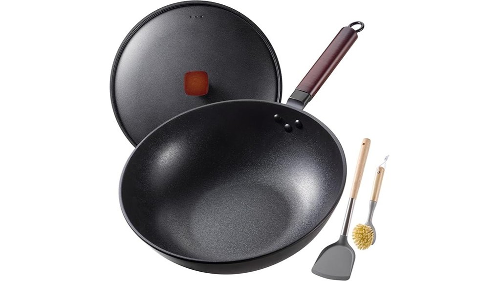 13 inch pre seasoned carbon steel wok