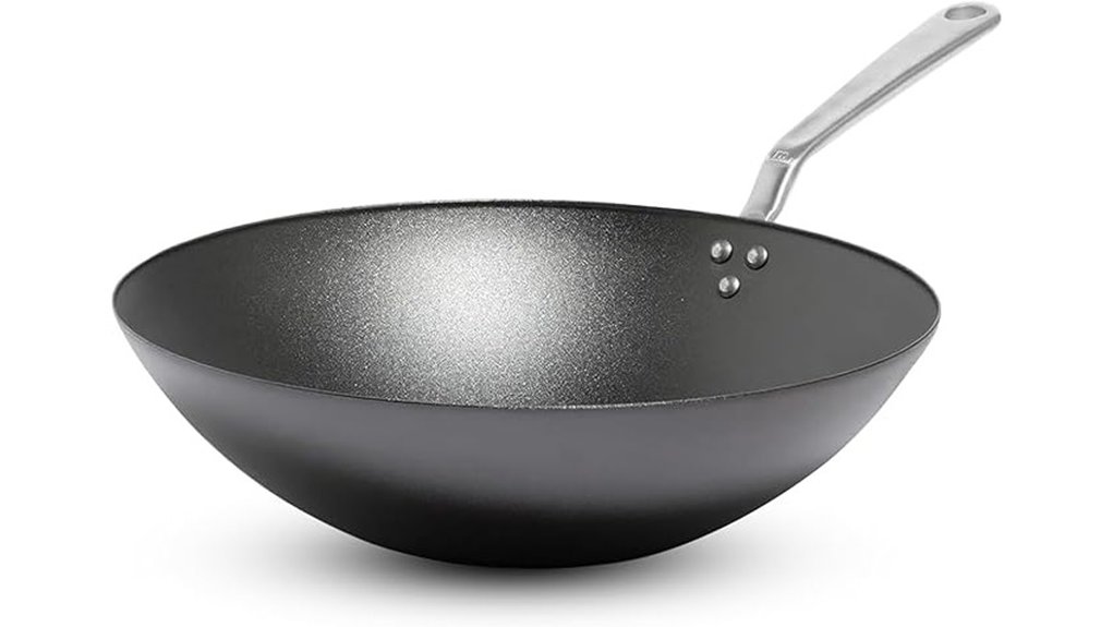 13 inch seasoned carbon steel wok