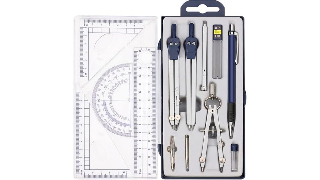 13 piece geometry set with case