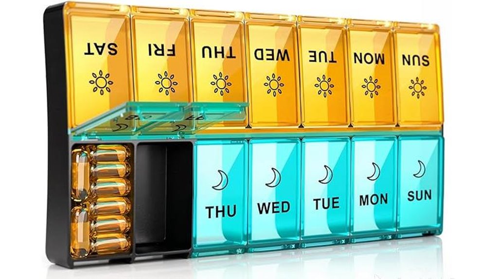 14 compartment am pm weekly pill organizer