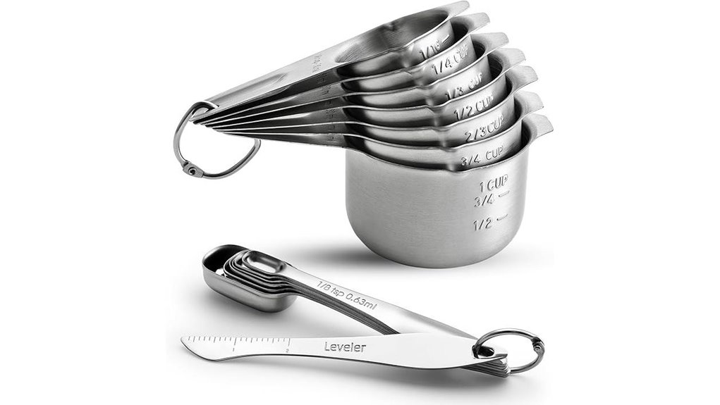 14 piece stainless steel measuring set