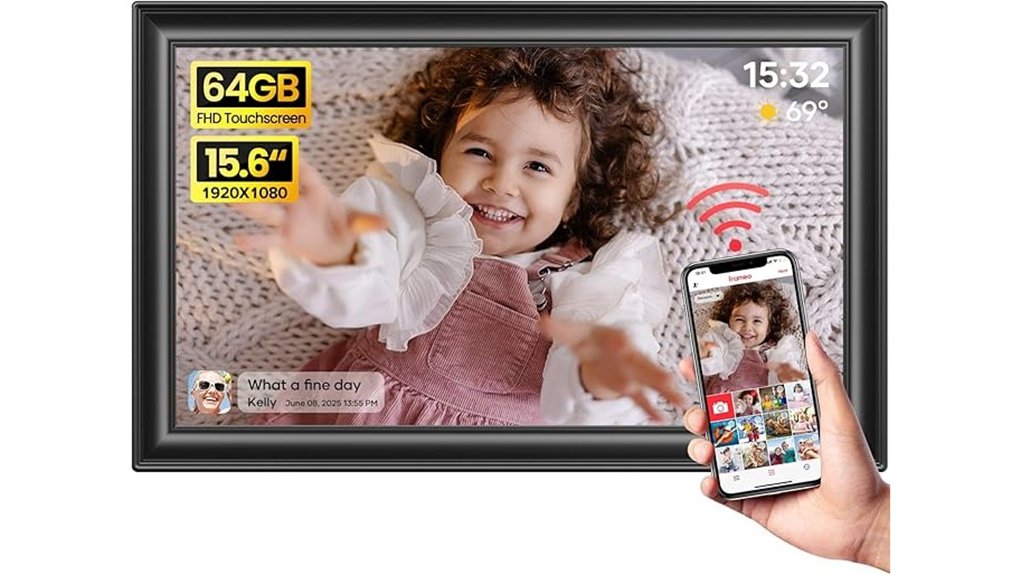 15 6 inch wifi 64gb digital frame