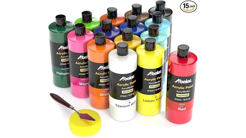 15 color large acrylic set