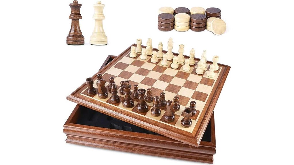 15 inch wooden chessboard set