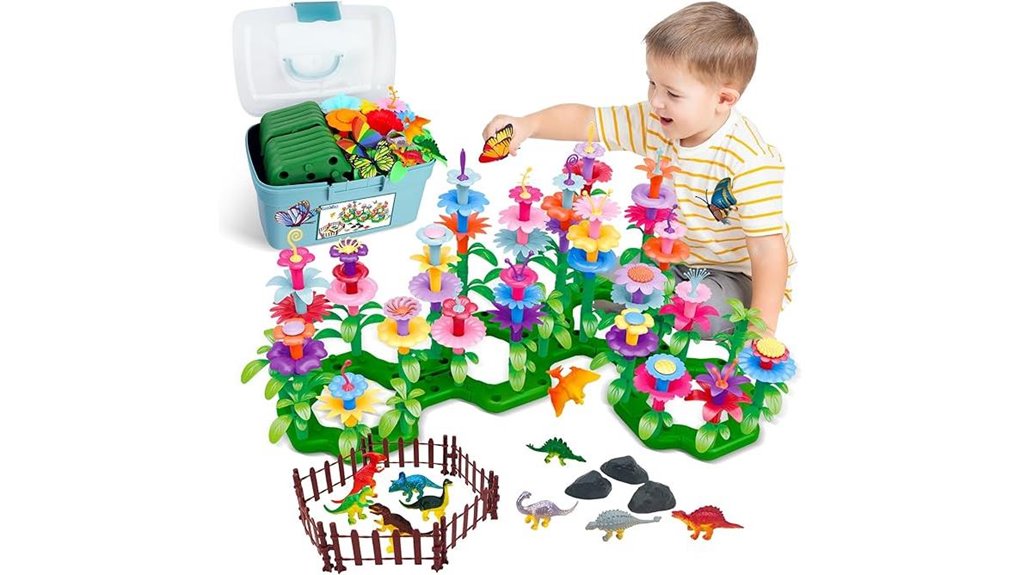 167 piece dinosaur flower garden