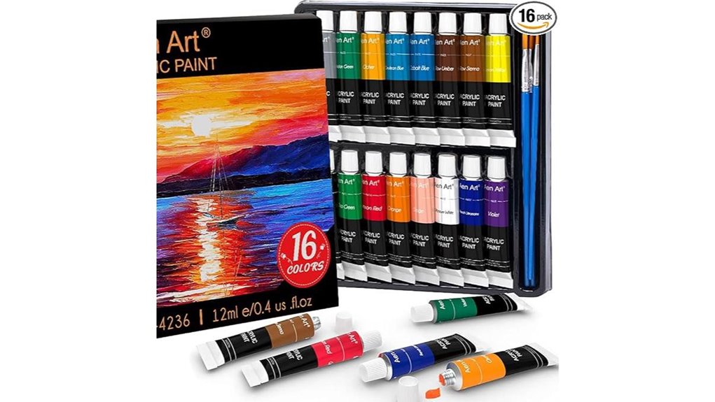 16 color acrylic craft paintset