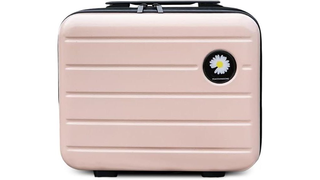 16 inch pink hard shell cosmetic case