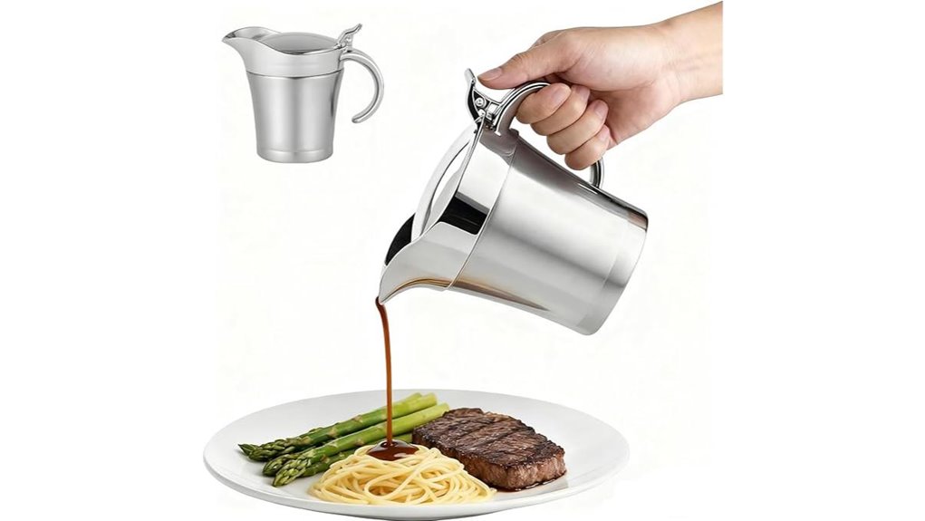 16 ounce double insulated stainless gravyboat