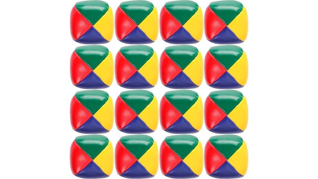16 pack soft multicolor juggling balls