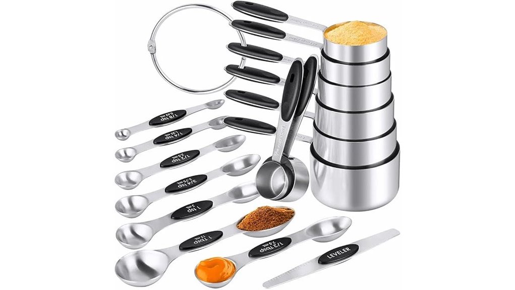 16 piece stainless steel measuring set