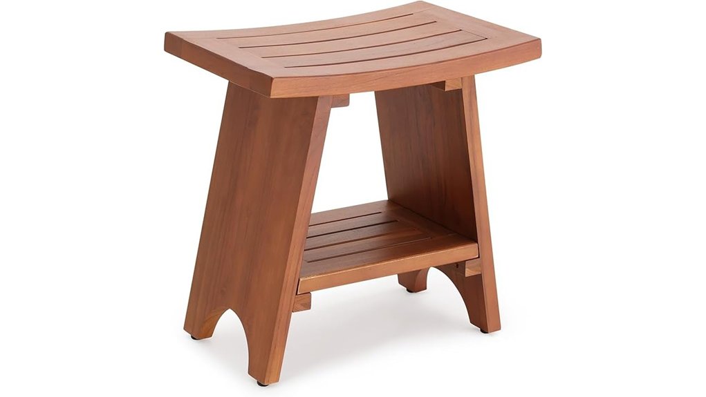 18 inch teak shower bench with storage
