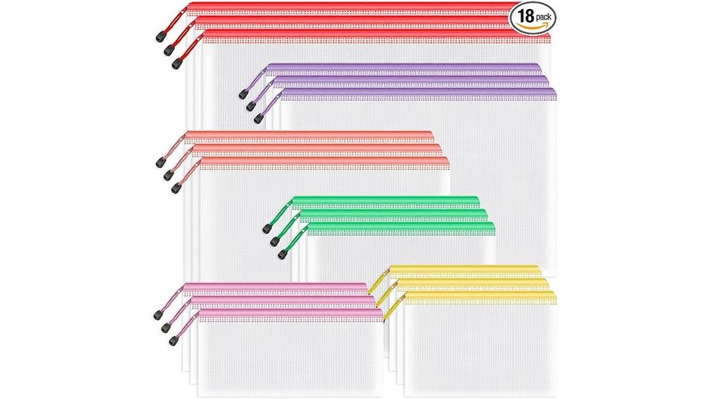 18 pack clear mesh pouches