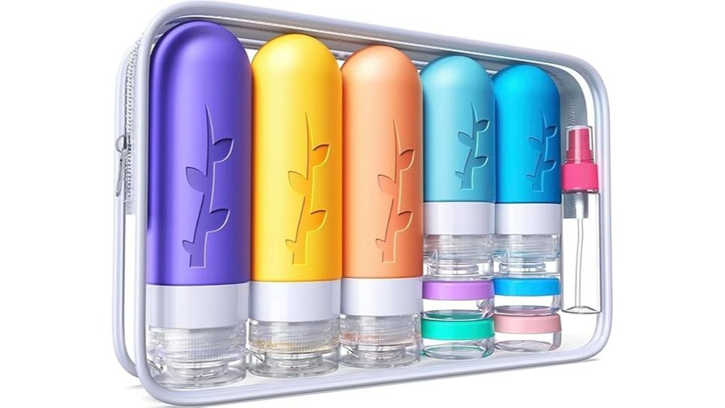 19 piece tsa silicone travel bottles