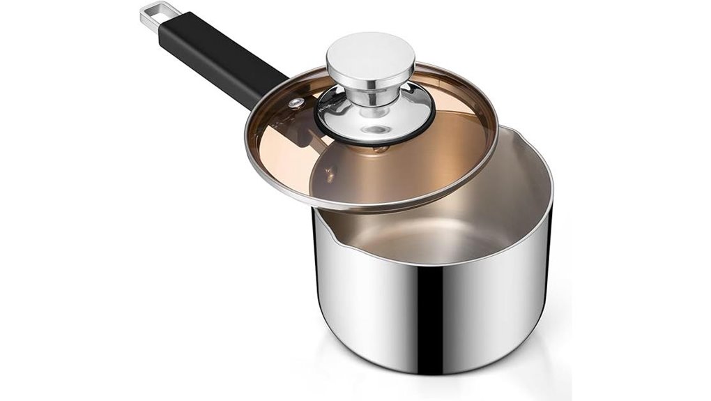 1 quart tri ply stainless saucepan