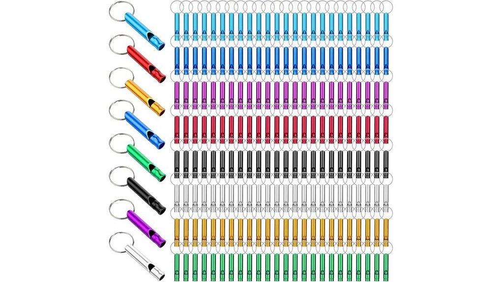 200 multicolor aluminum emergency whistles