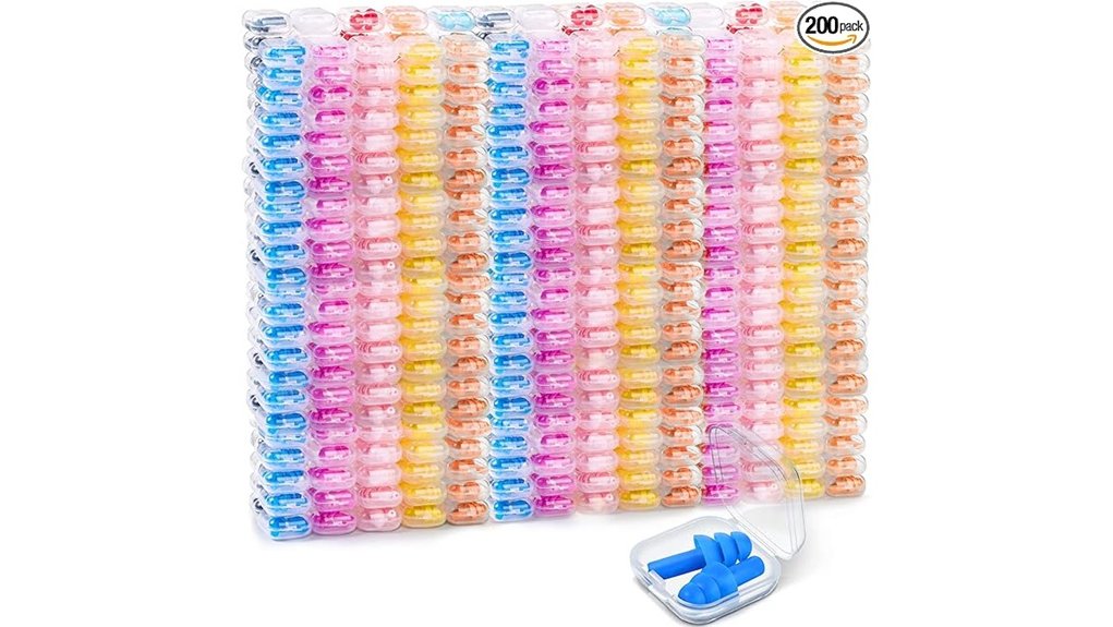 200 reusable silicone earplugs