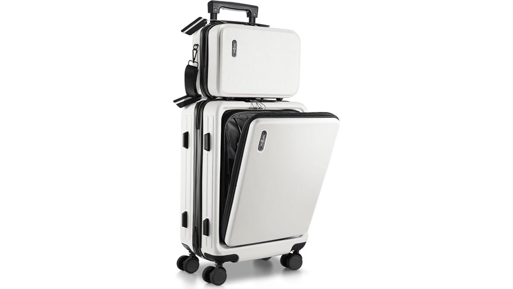 20 inch white hard shell carry on
